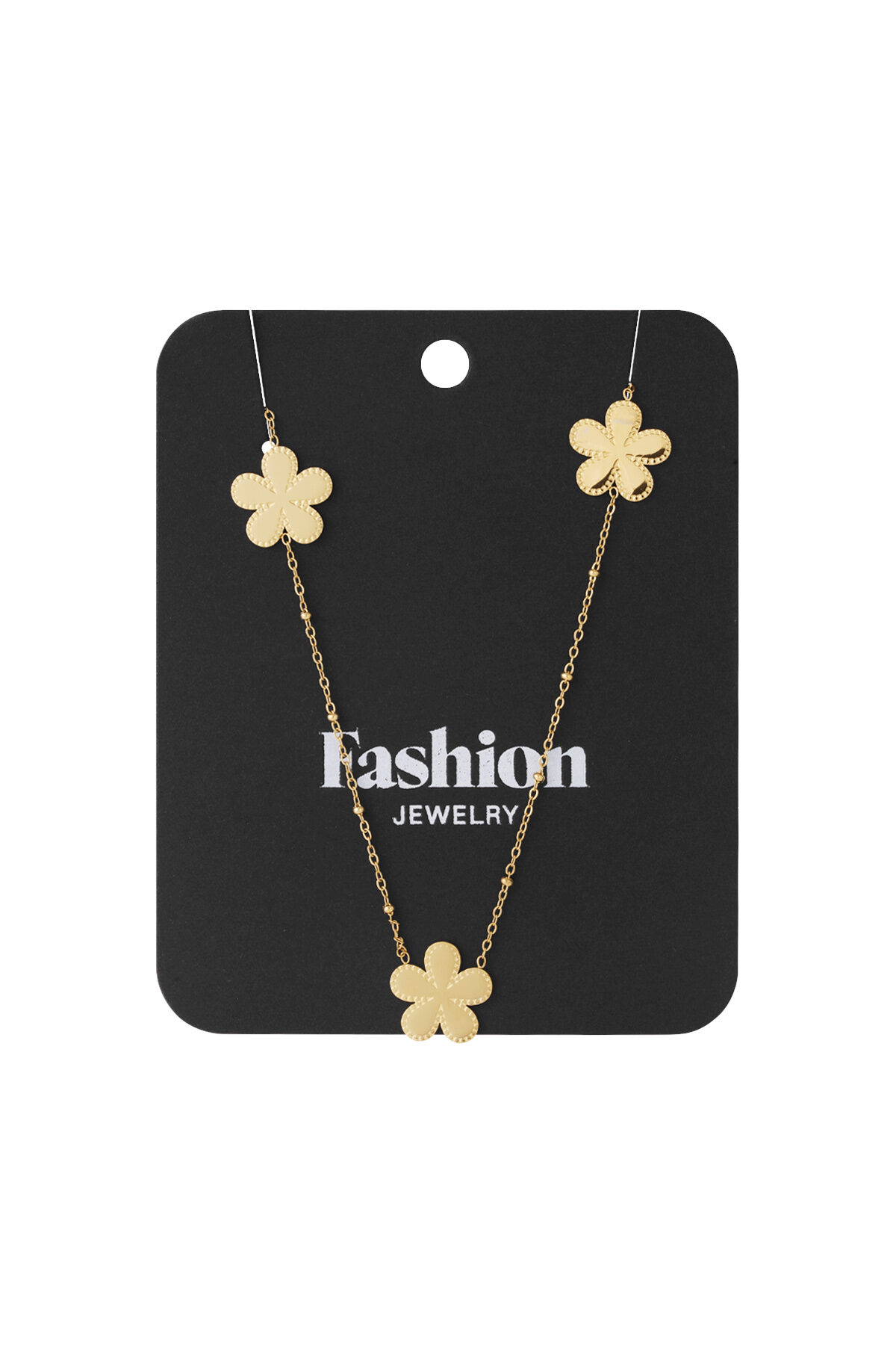 Long necklace with balls and flowers - Silver Color color thumbnail 5