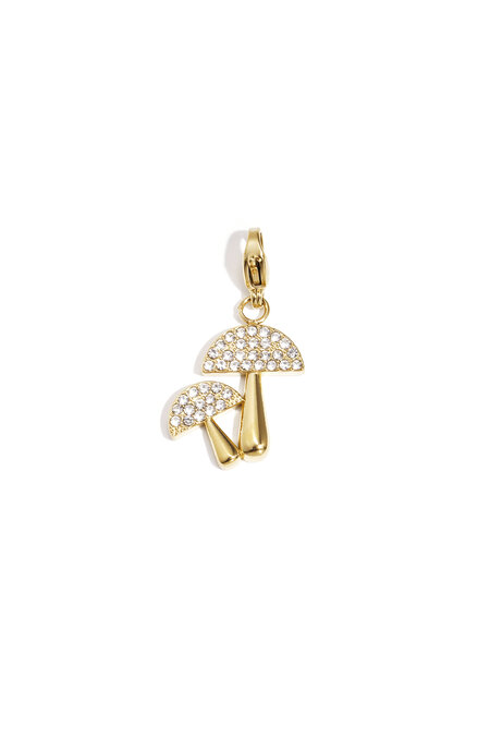 Mushroom jewelry charm with stones DIY
