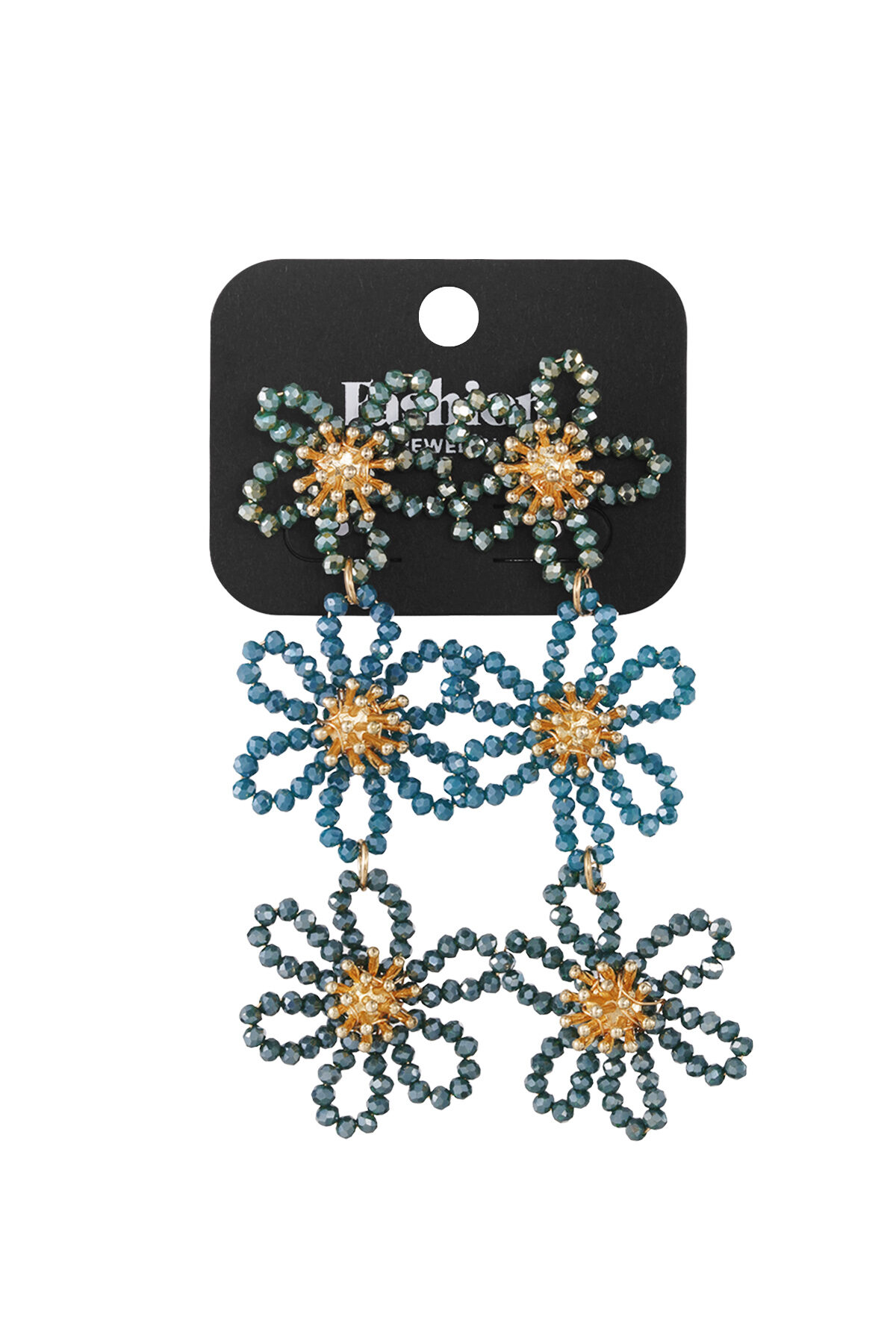 Flower party statement earrings - orange/purple thumbnail 3