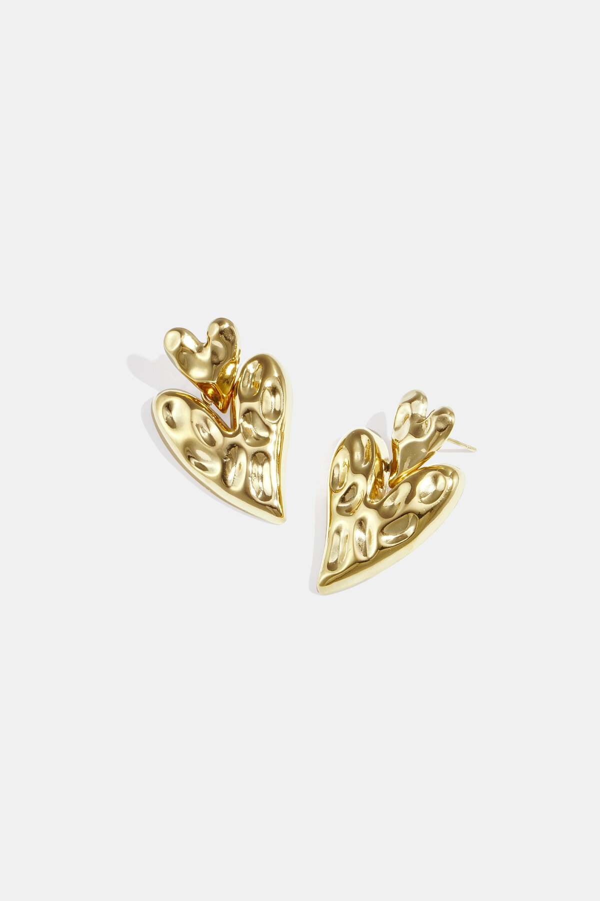 Stacked heart earrings thumbnail 1
