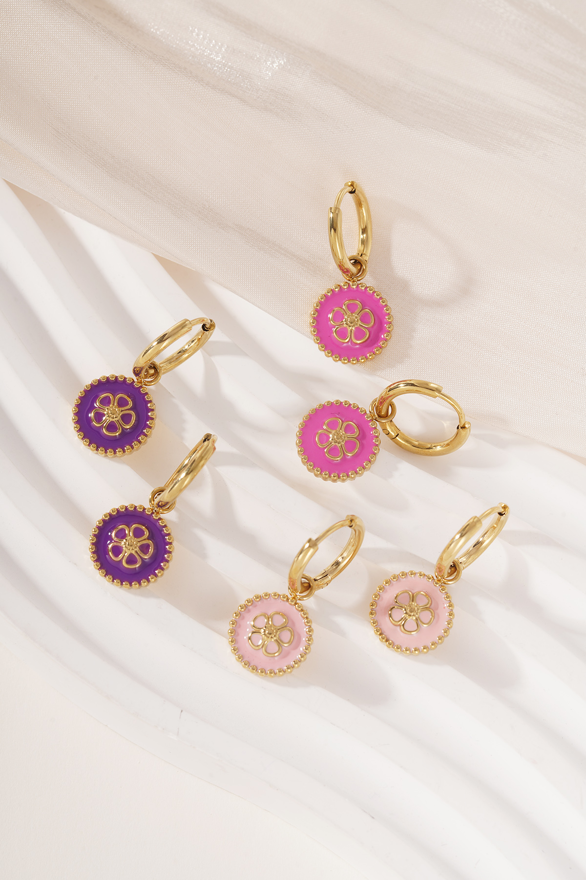Stainless Steel Drop Earrings Flower Casual Daily Simple Series Women's jewelry thumbnail 3