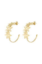 Hoop earrings adorned with flowers thumbnail 1