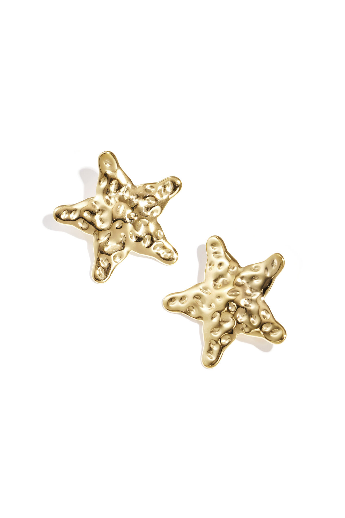 Dented star earrings 2