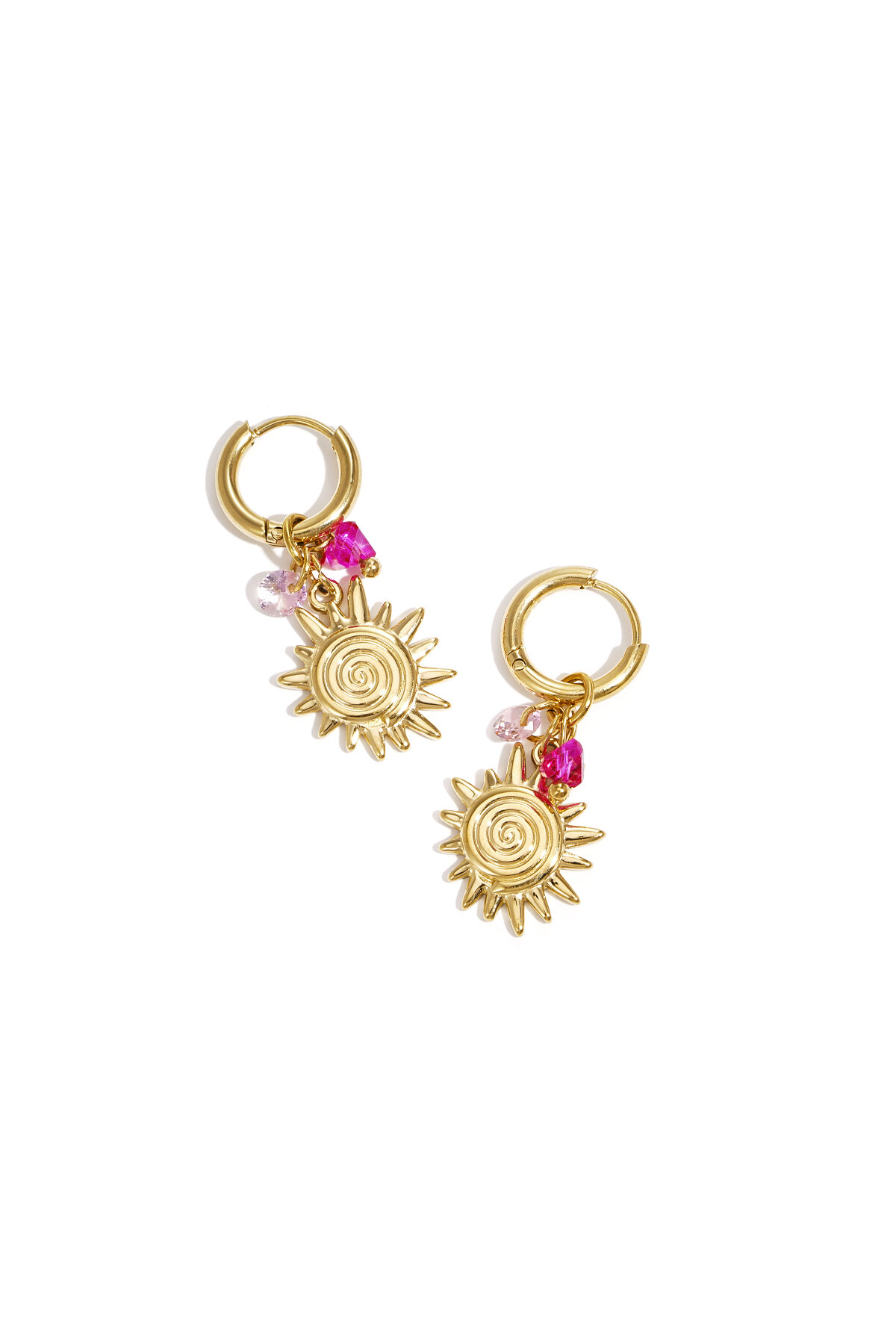 Earrings with sun charm and beads thumbnail 1