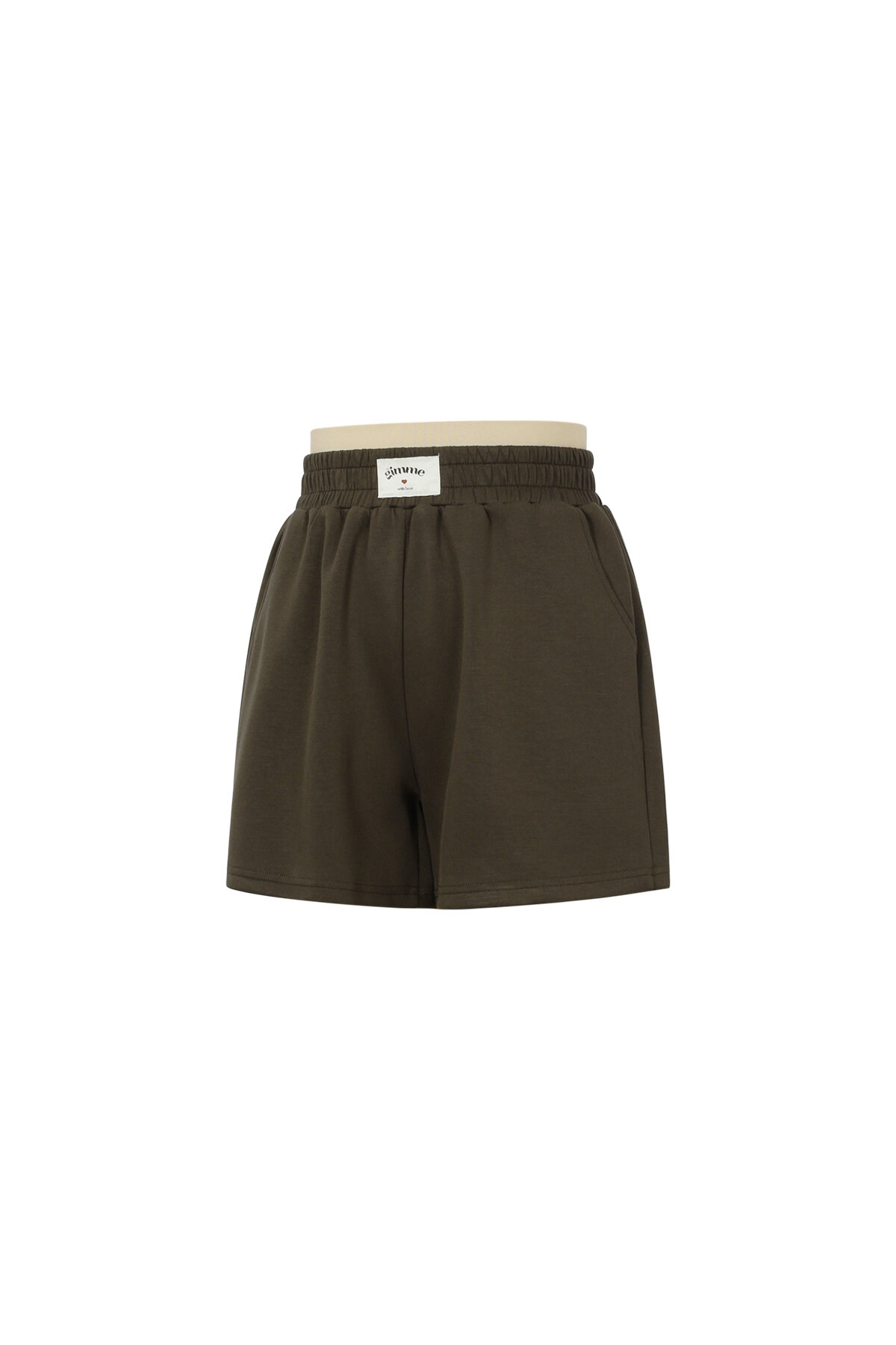 Knitted Polyester Fiber Women's Casual Shorts Sporty Solid Color Picture2