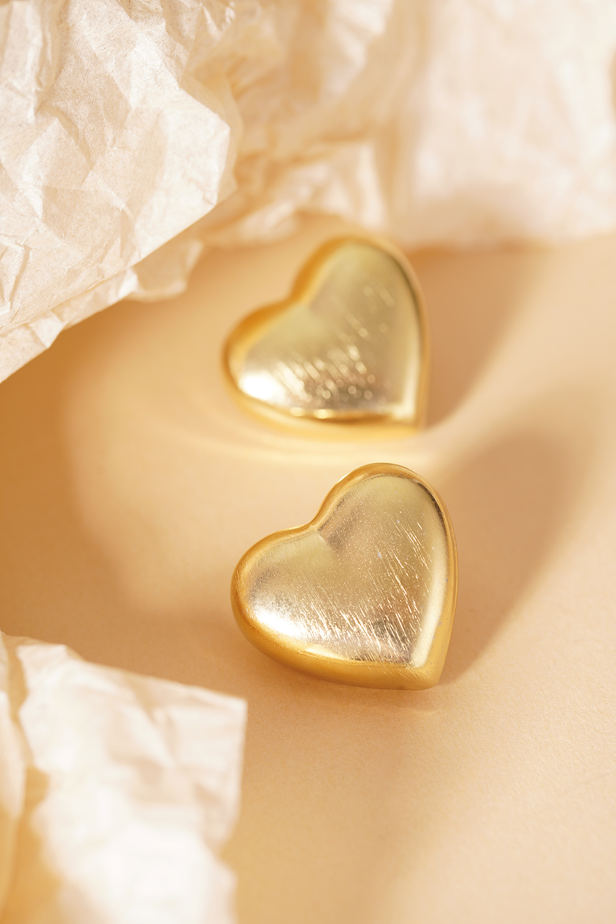 Soft heart studs earrings thumbnail 3