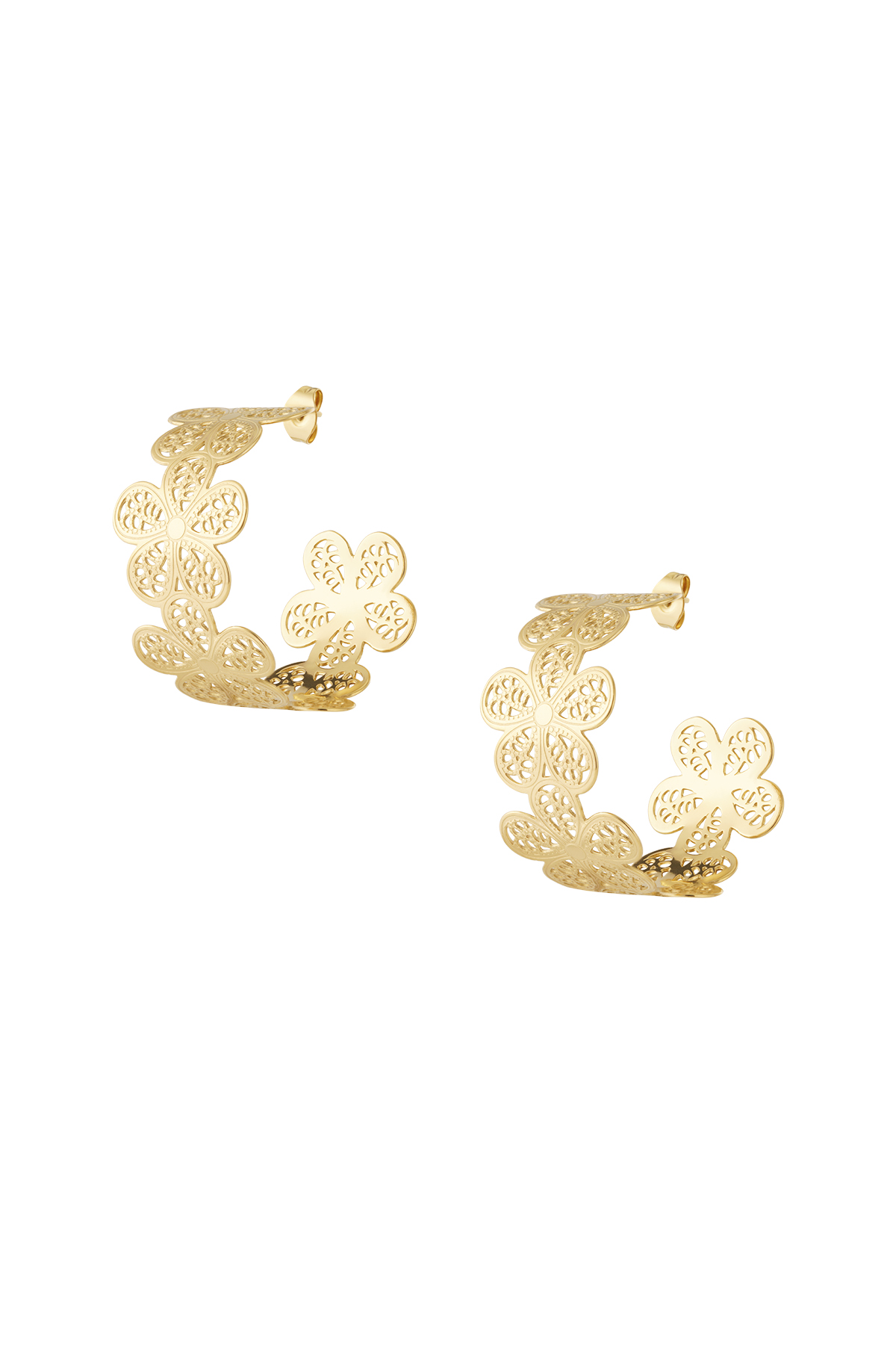 Flowers hoop earrings - 1