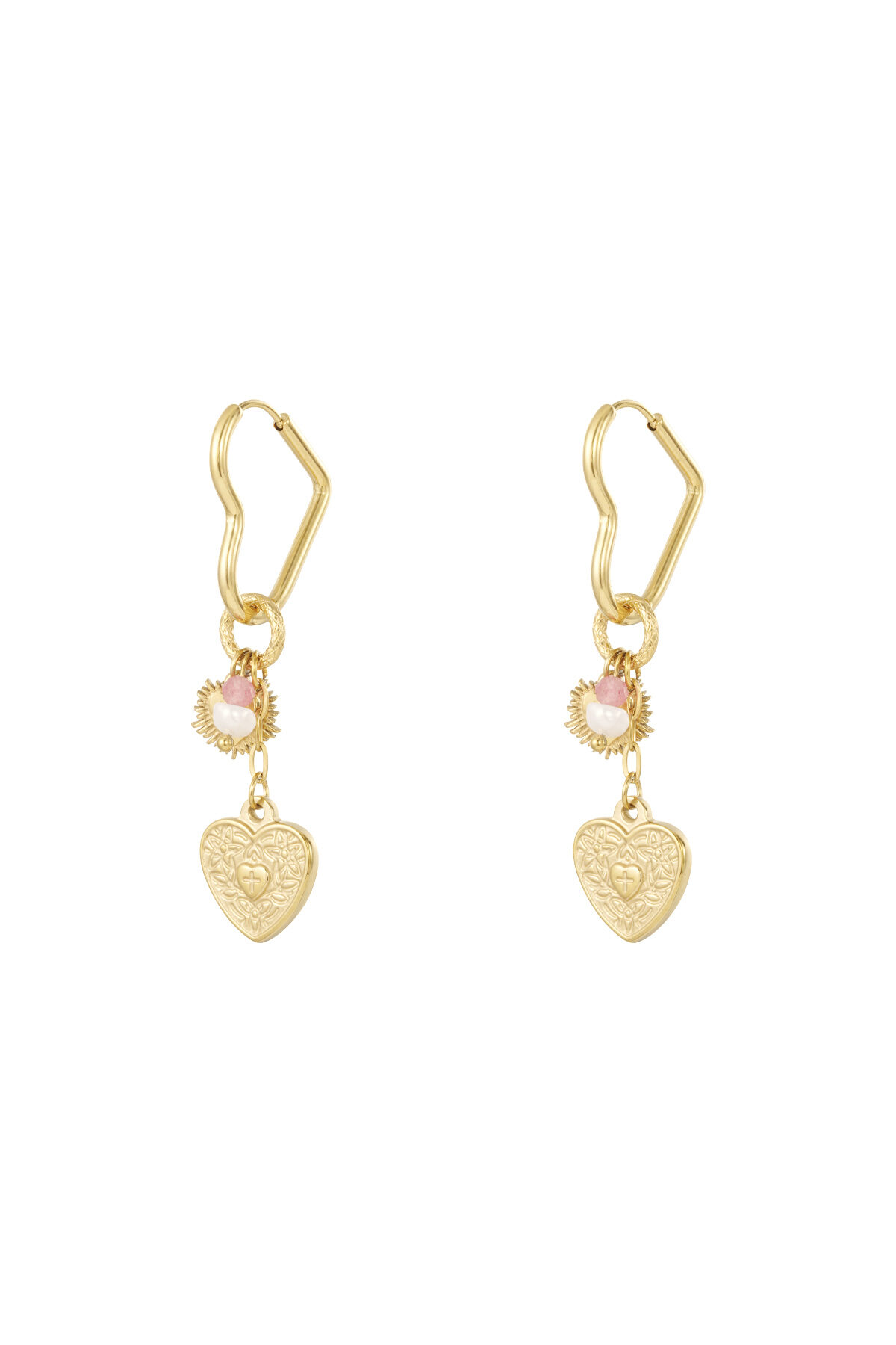 Stainless Steel Drop Earrings Heart Casual Daily Simple Series Women's jewelry 2