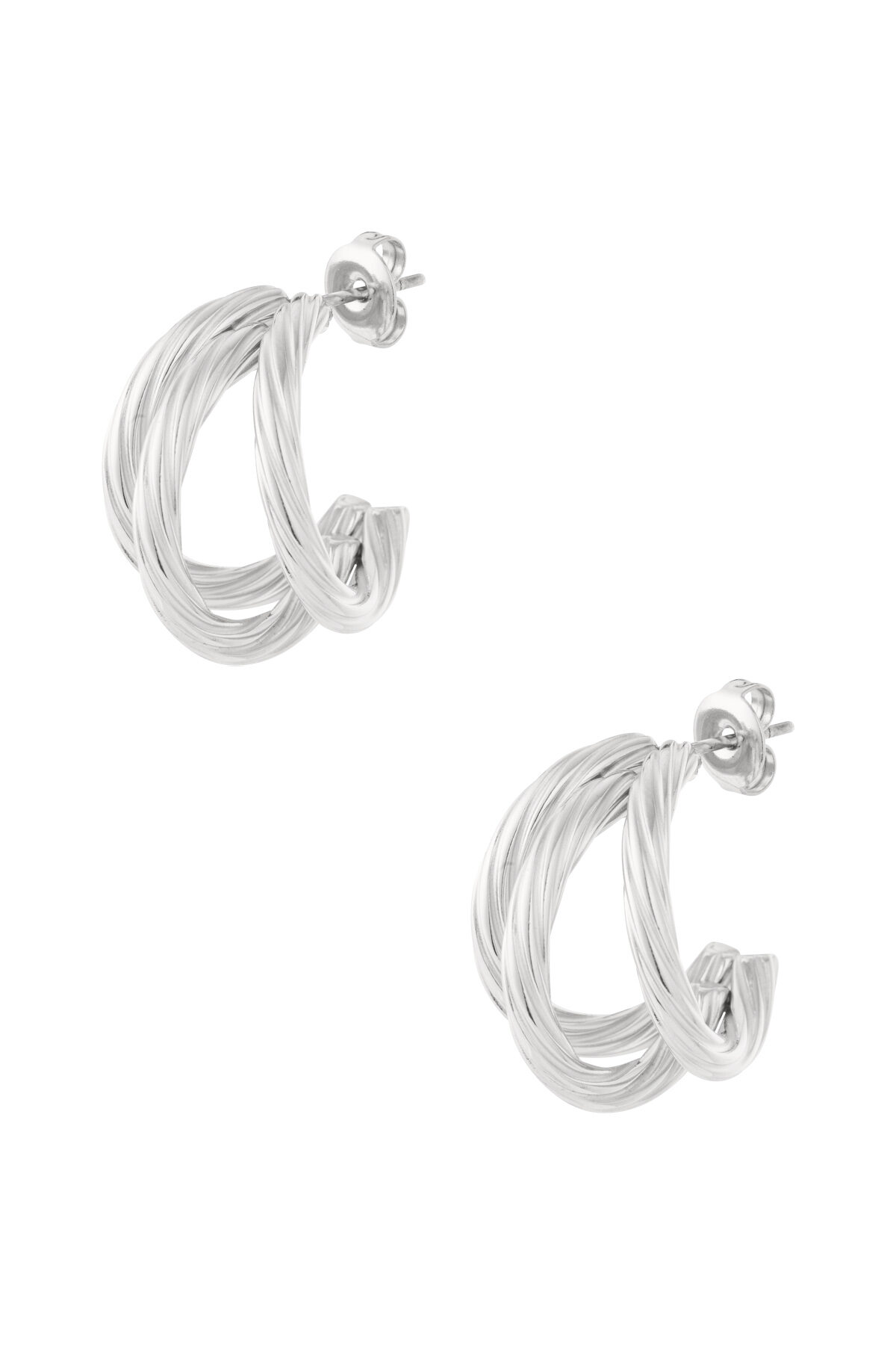 Stainless Steel Hoop Earrings Geometric Daily Daily thumbnail 3