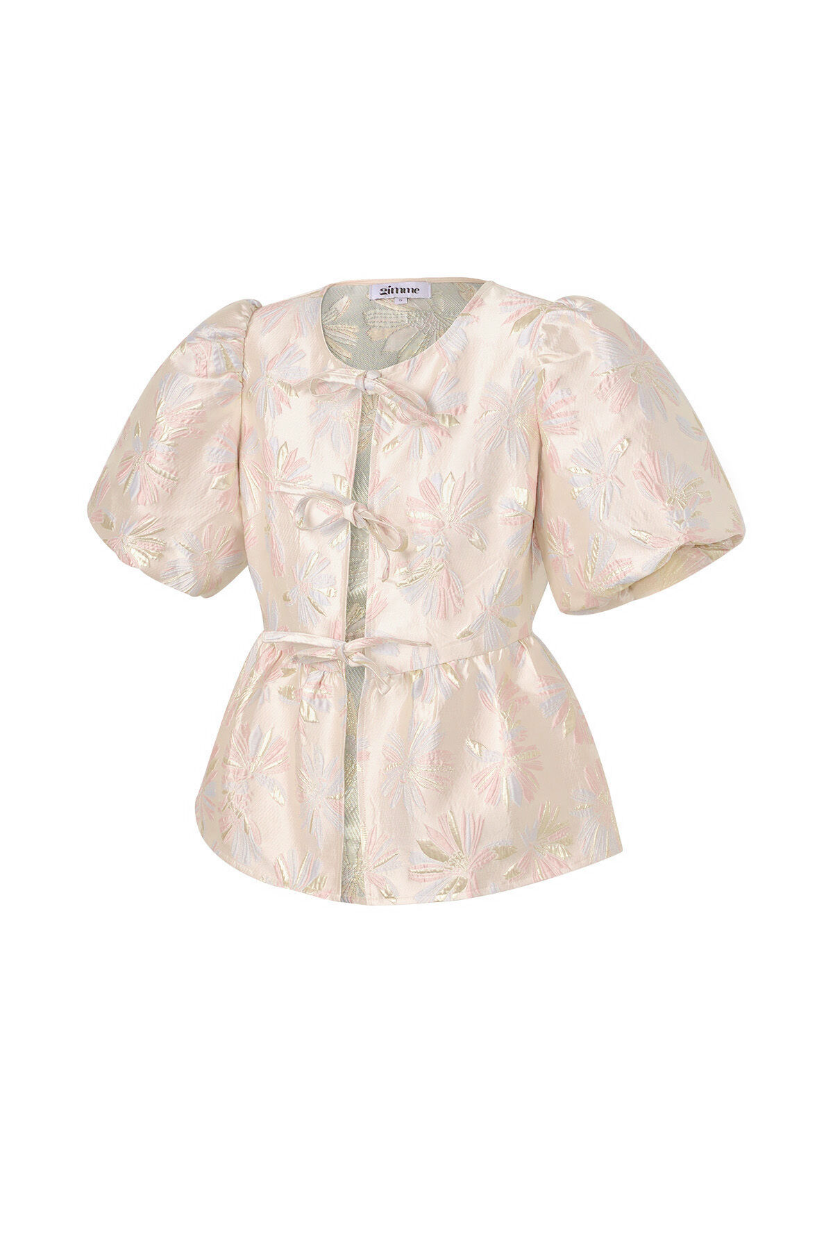 Woven Polyester Fiber Women's Short Sleeve Top Elegant Floral Print h5 Picture2