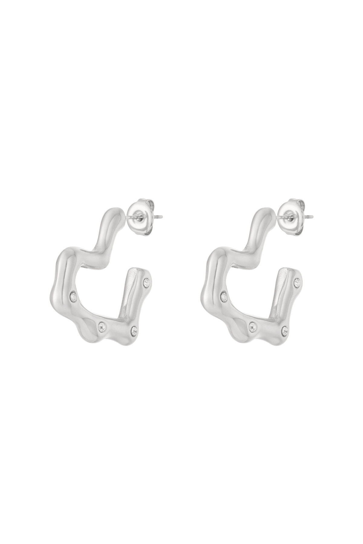 Stainless Steel Hoop Earrings Heart Daily Daily Women's jewelry thumbnail 3