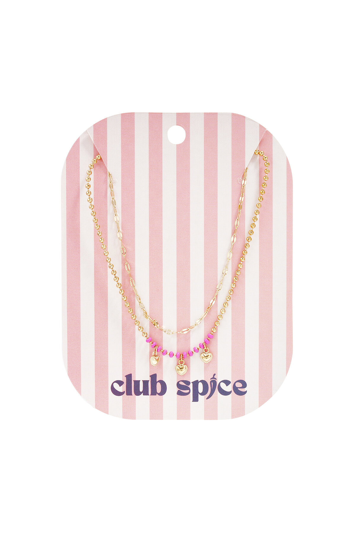 Layered necklaces with beads and hearts thumbnail 3