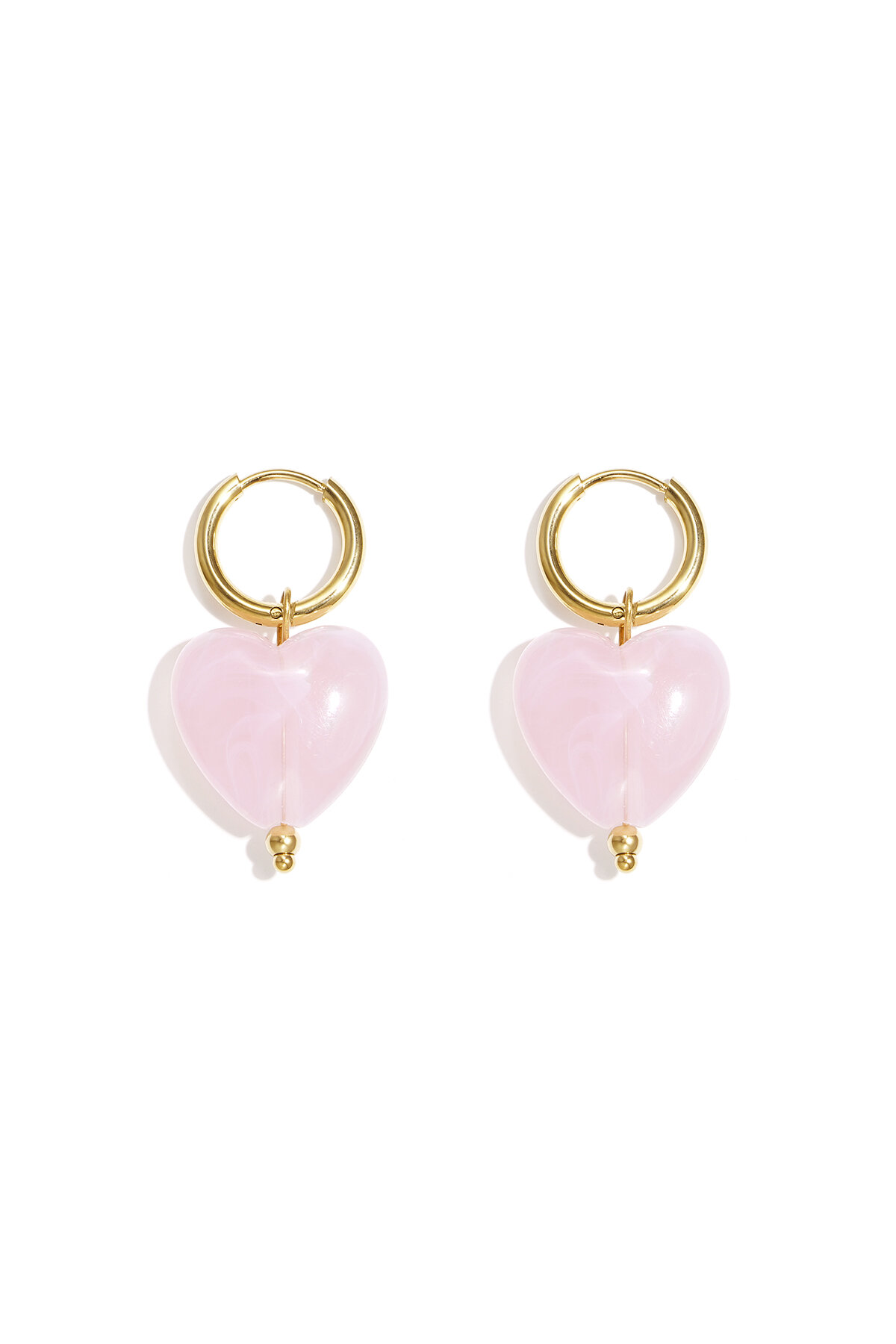 Earrings with heart-shaped beads