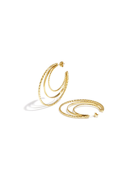 Layered triple hoop earrings