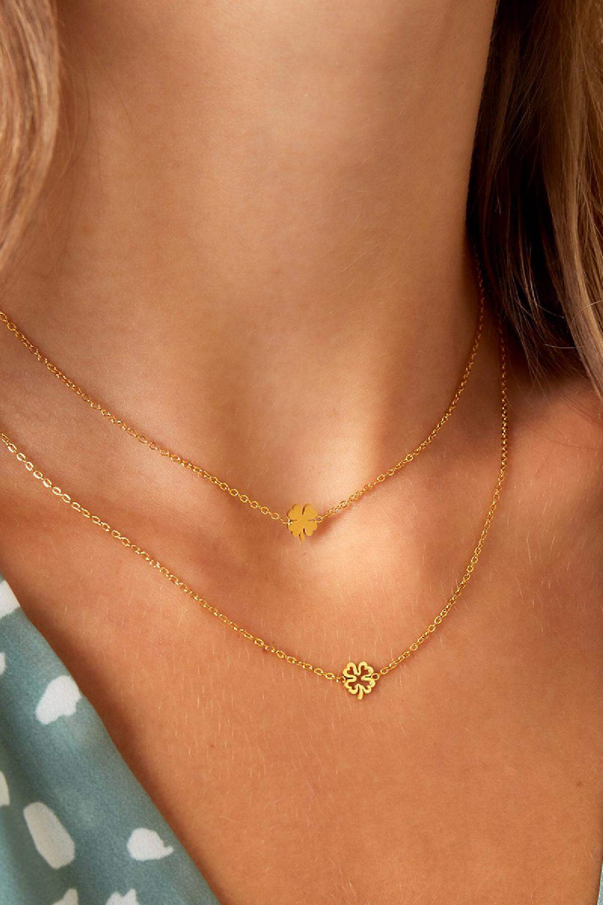 Necklace open clover thumbnail 1