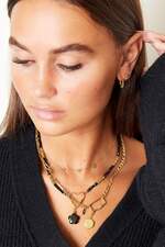 Stainless steel necklace with stones and heart thumbnail 1