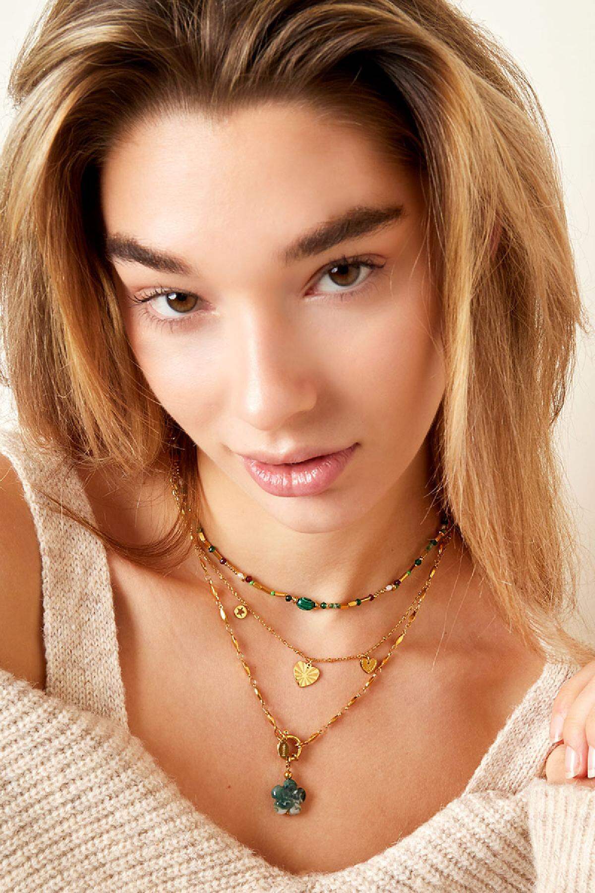 Stainless steel necklace hearts