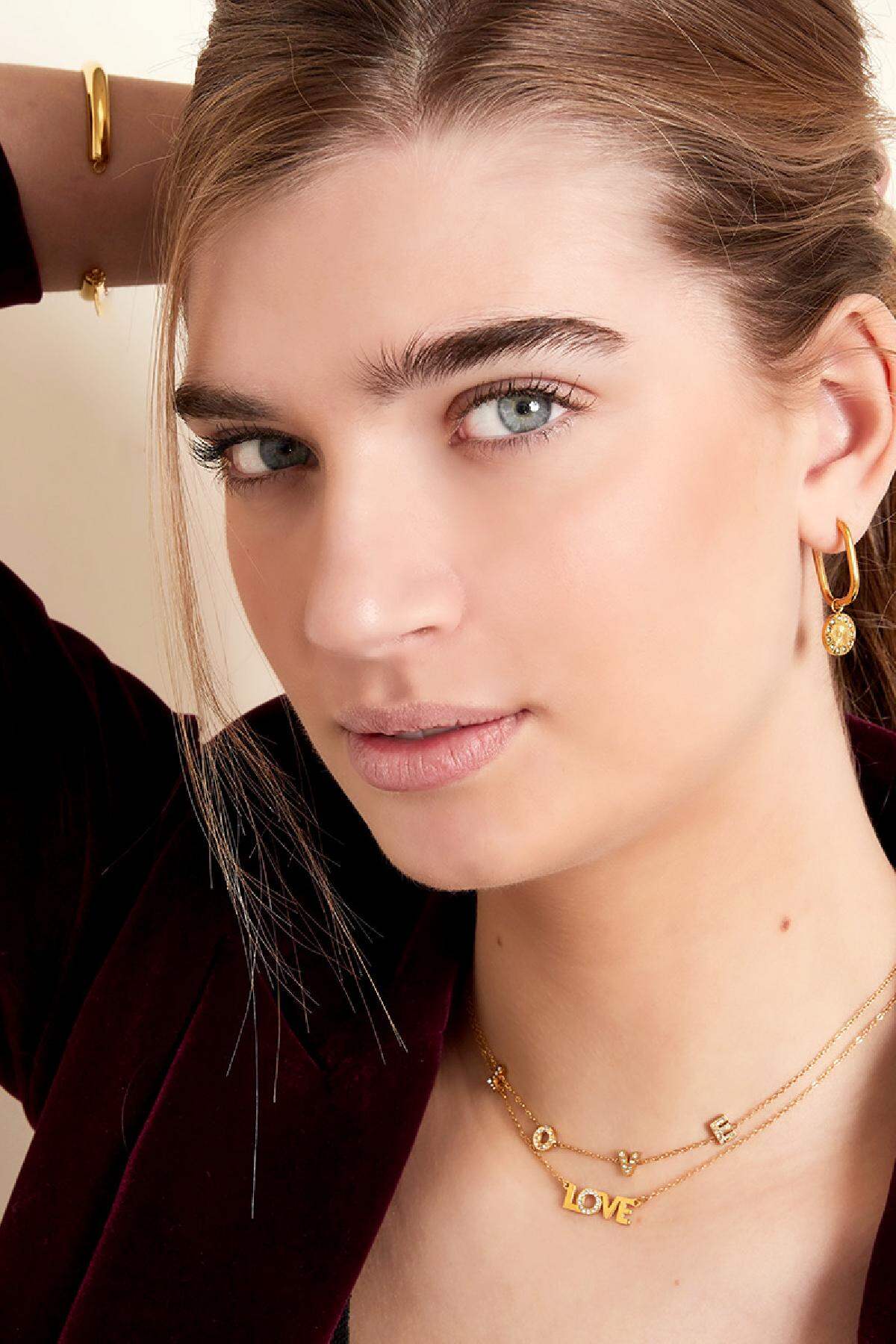 Stainless steel necklace love