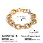 1 piece simple series daily annular stainless steel gold plated women chain bracelets thumbnail 2
