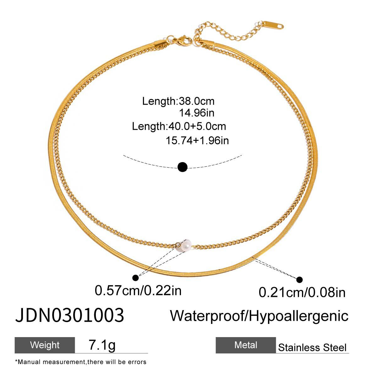 1 Piece Stainless Steel Waterproof Women's Layered Necklaces