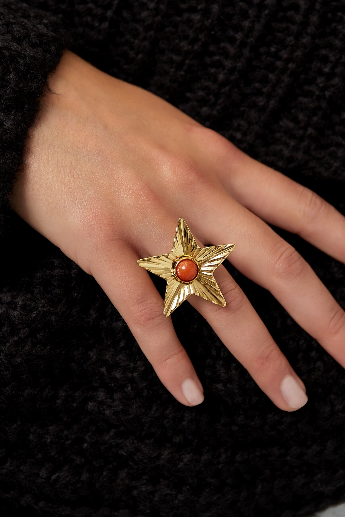 Star with colored stone ring thumbnail 2