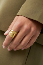 Three in a Row ring - Silver Color color thumbnail 2