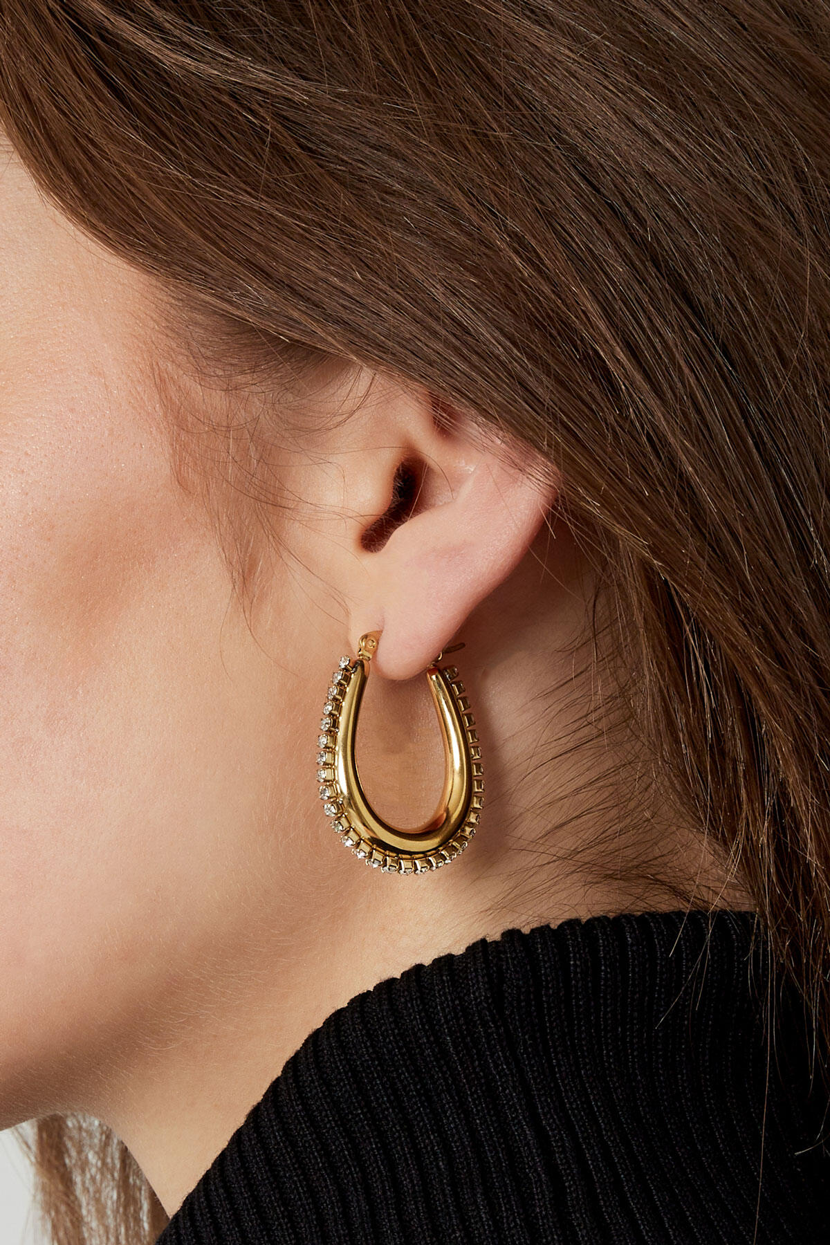 drop shaped earrings with stones thumbnail 3