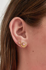 Vintage earrings rhinestone studs - emerald light green thumbnail 3