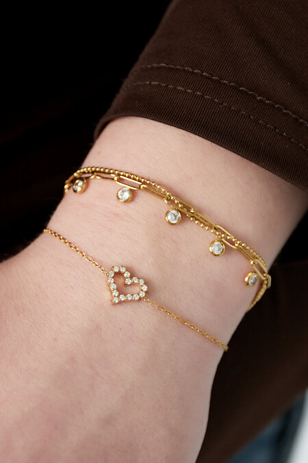 Rhinestones heart Bracelet
