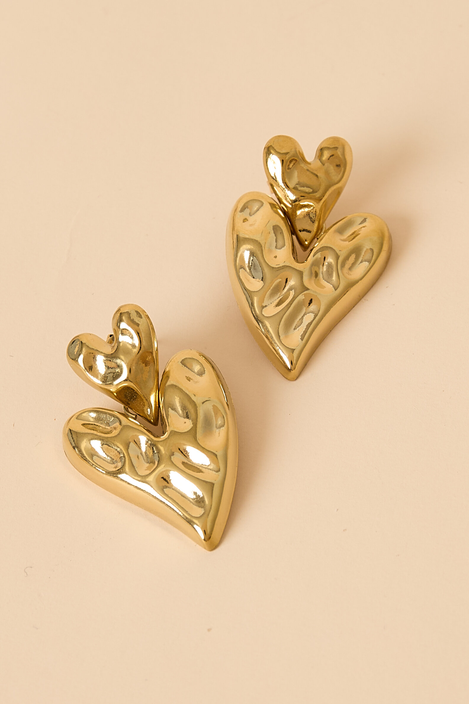 Stacked heart earrings thumbnail 2