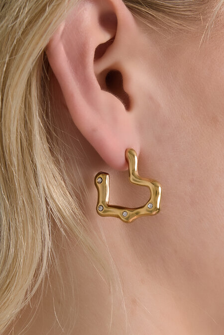 Stainless Steel Hoop Earrings Heart Daily Daily Women's jewelry