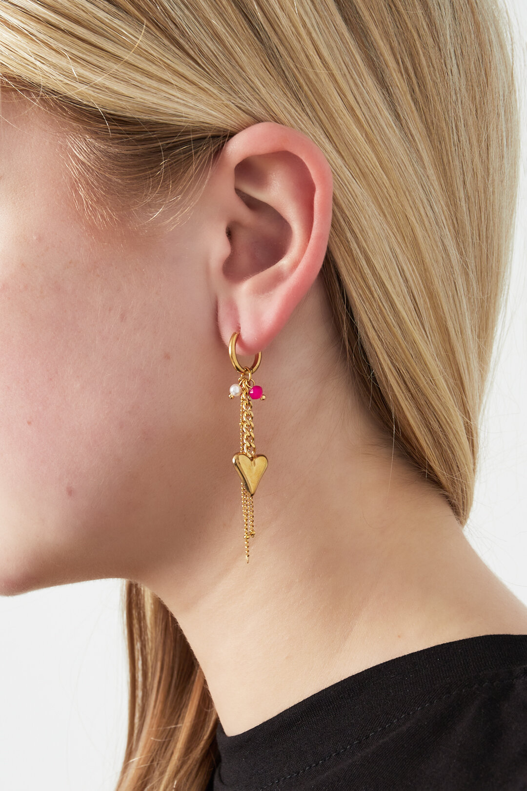Heart drop earrings thumbnail 2