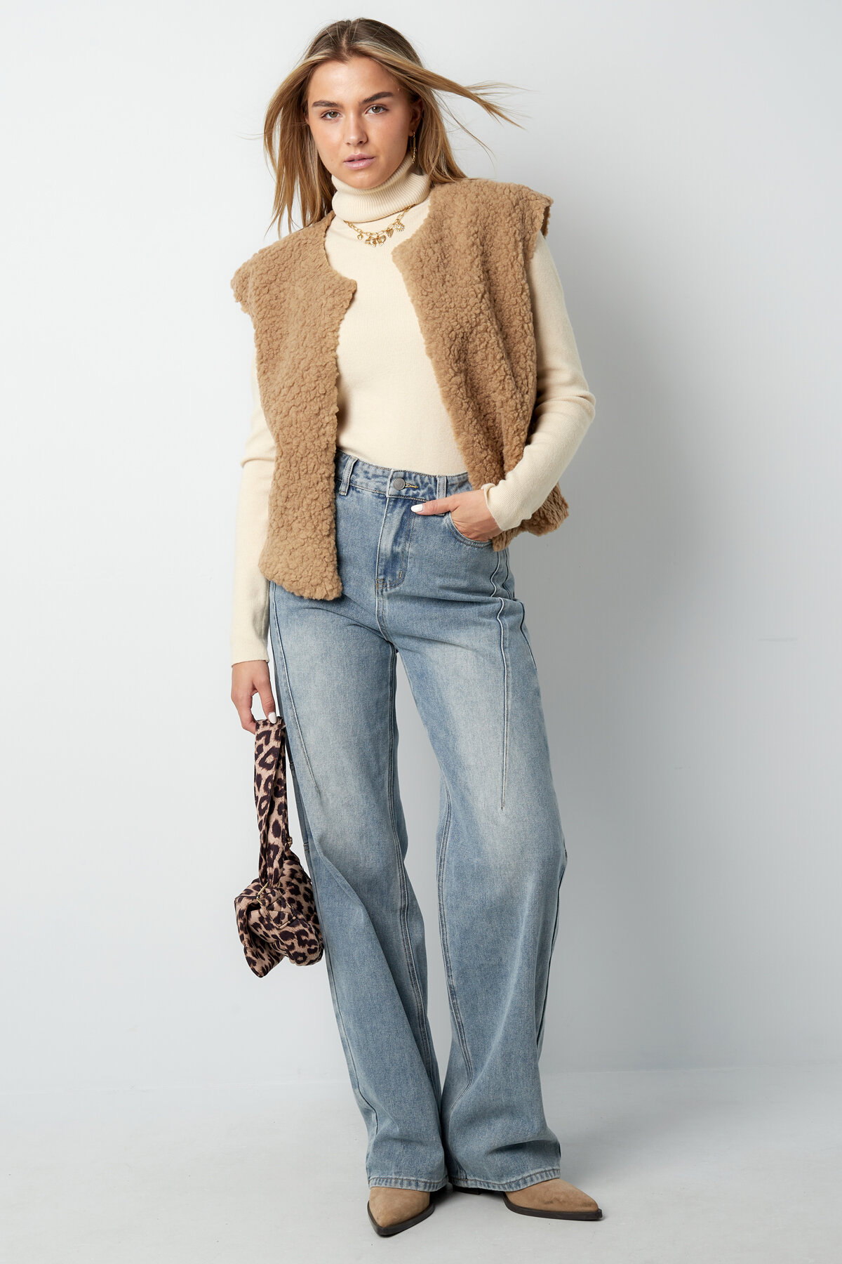 Woven Polyester Fiber Women's Vest Casual Solid Color Fall/Winter thumbnail 5