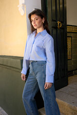 Cotton Women's Cropped Blouse Classic Button-Down thumbnail 7