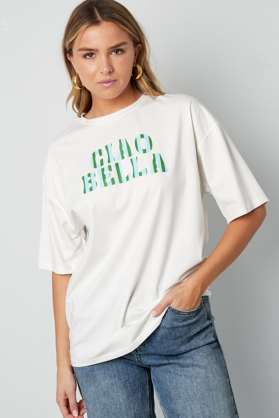 Cotton Women's T-shirt Casual Letters thumbnail 11