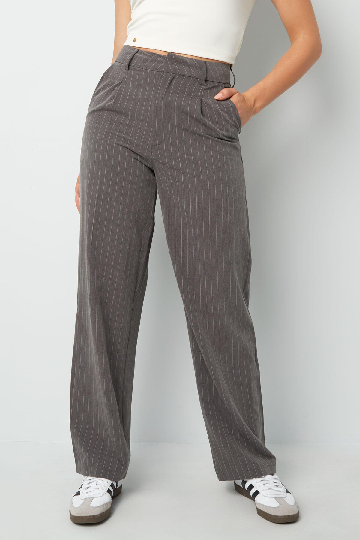 Woven Straight Pants Elegant Stripes thumbnail 2
