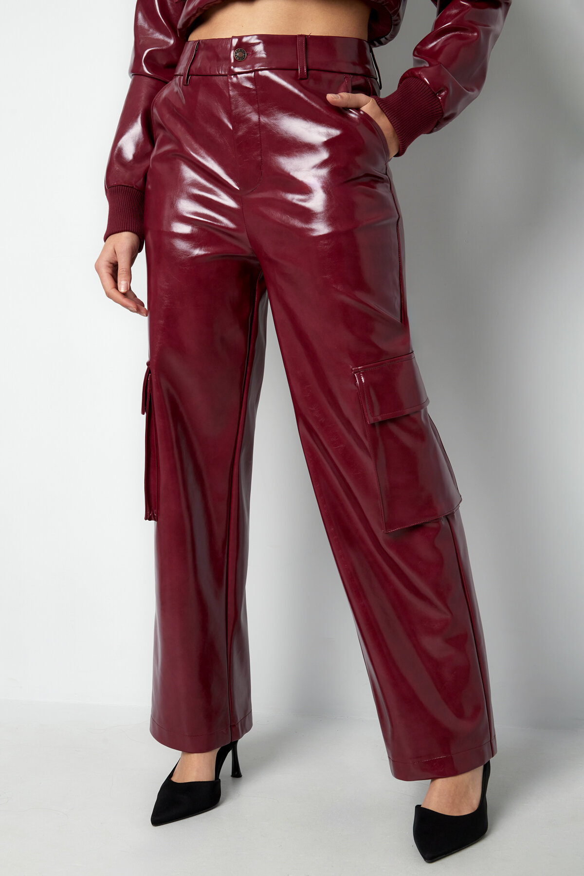 Woven Solid Color Women's Straight Pants Elegant Fall/Winter thumbnail 7