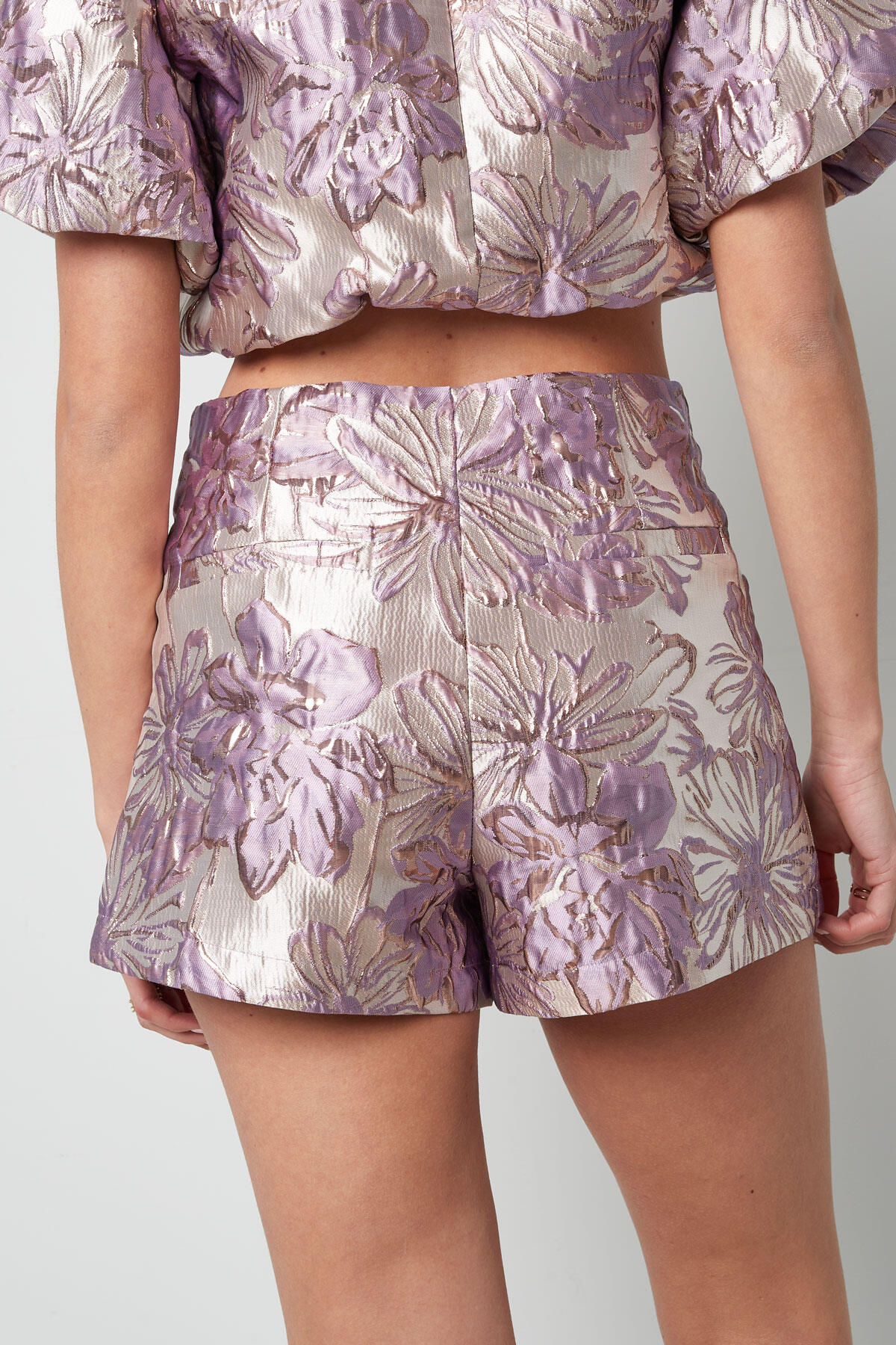 Polyester Women's High-Waisted Shorts Floral Print thumbnail 8