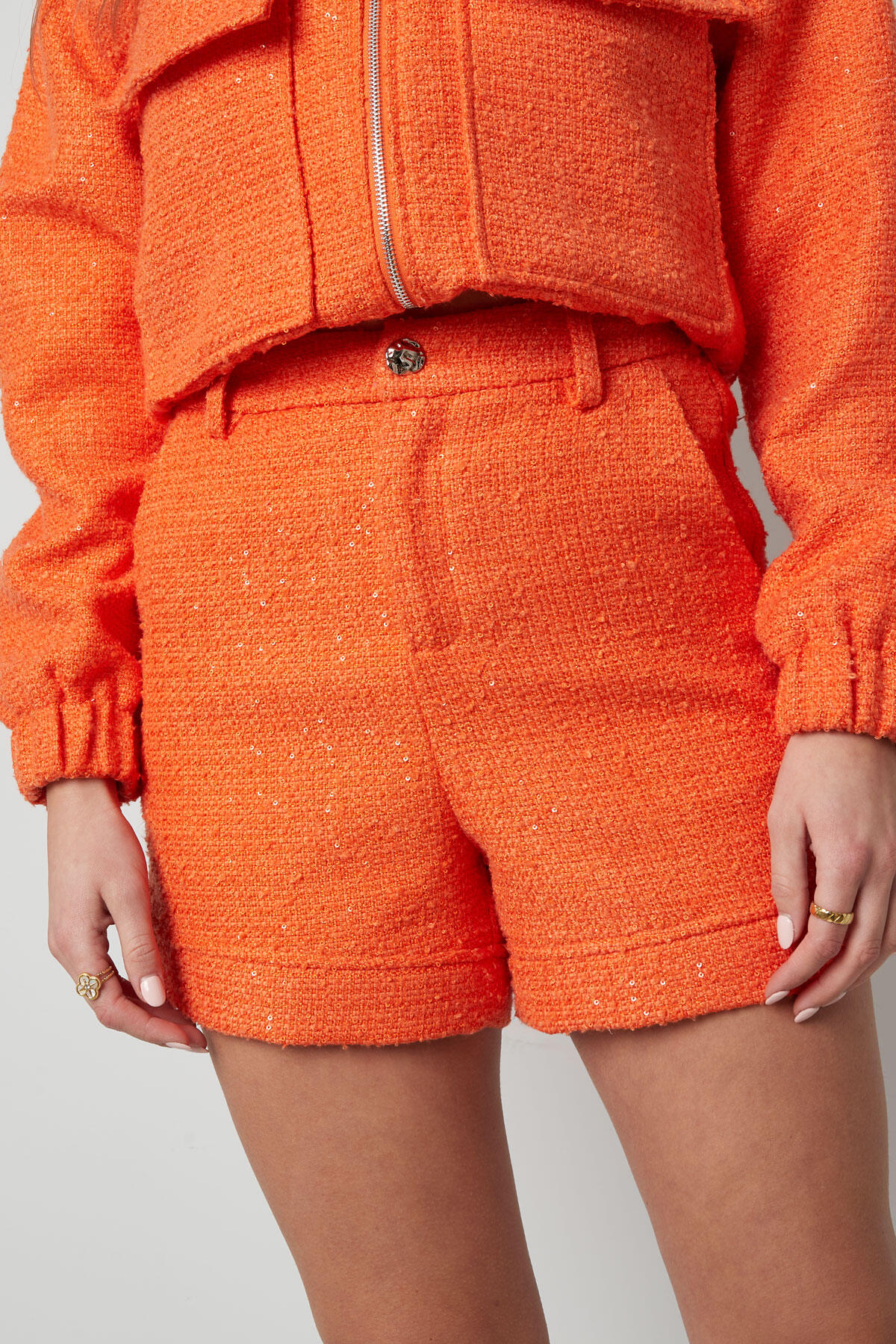 Polyester Women's Shorts High-Waisted Solid Color thumbnail 2