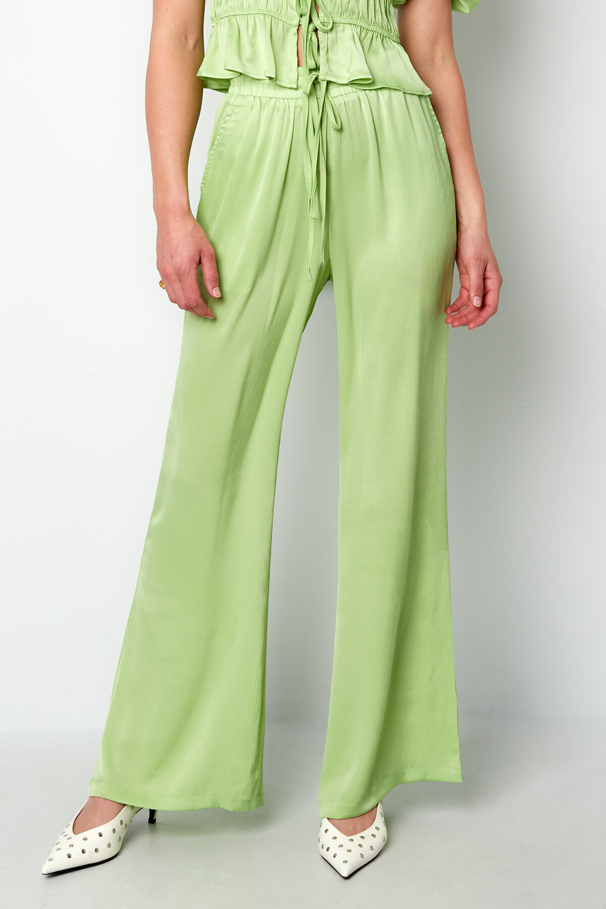 Woven Polyester Women's Straight Pants Casual Solid Color Spring/Summer thumbnail 4