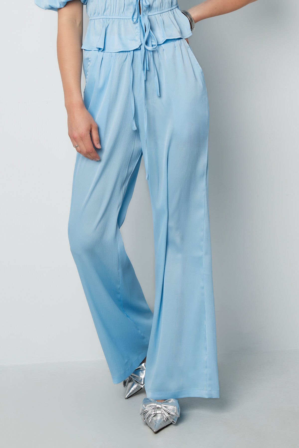 Woven Polyester Women's Straight Pants Casual Solid Color Spring/Summer thumbnail 2