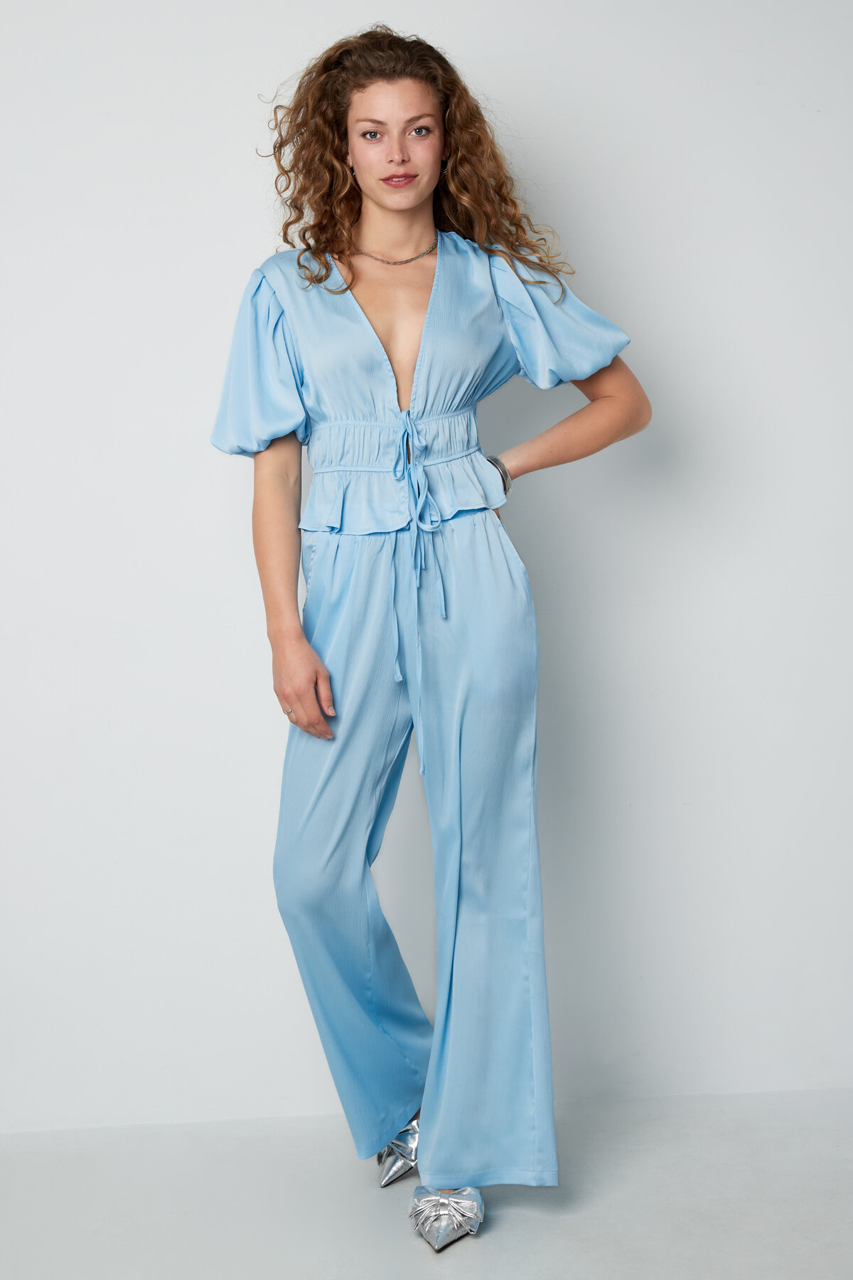 Woven Polyester Women's Straight Pants Casual Solid Color Spring/Summer thumbnail 6