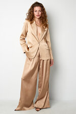 Woven Polyester Fiber Women's Straight Pants Casual Solid Color thumbnail 4