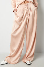 Woven Polyester Fiber Women's Straight Pants Casual Solid Color thumbnail 5