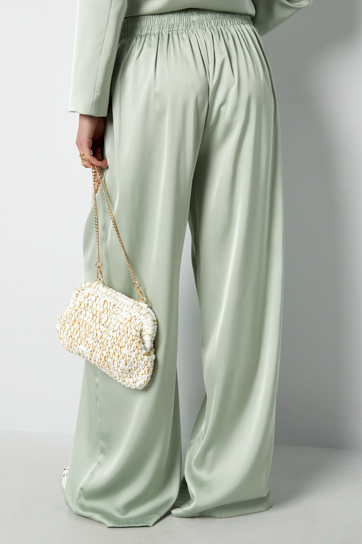 Woven Polyester Fiber Women's Straight Pants Casual Solid Color thumbnail 8