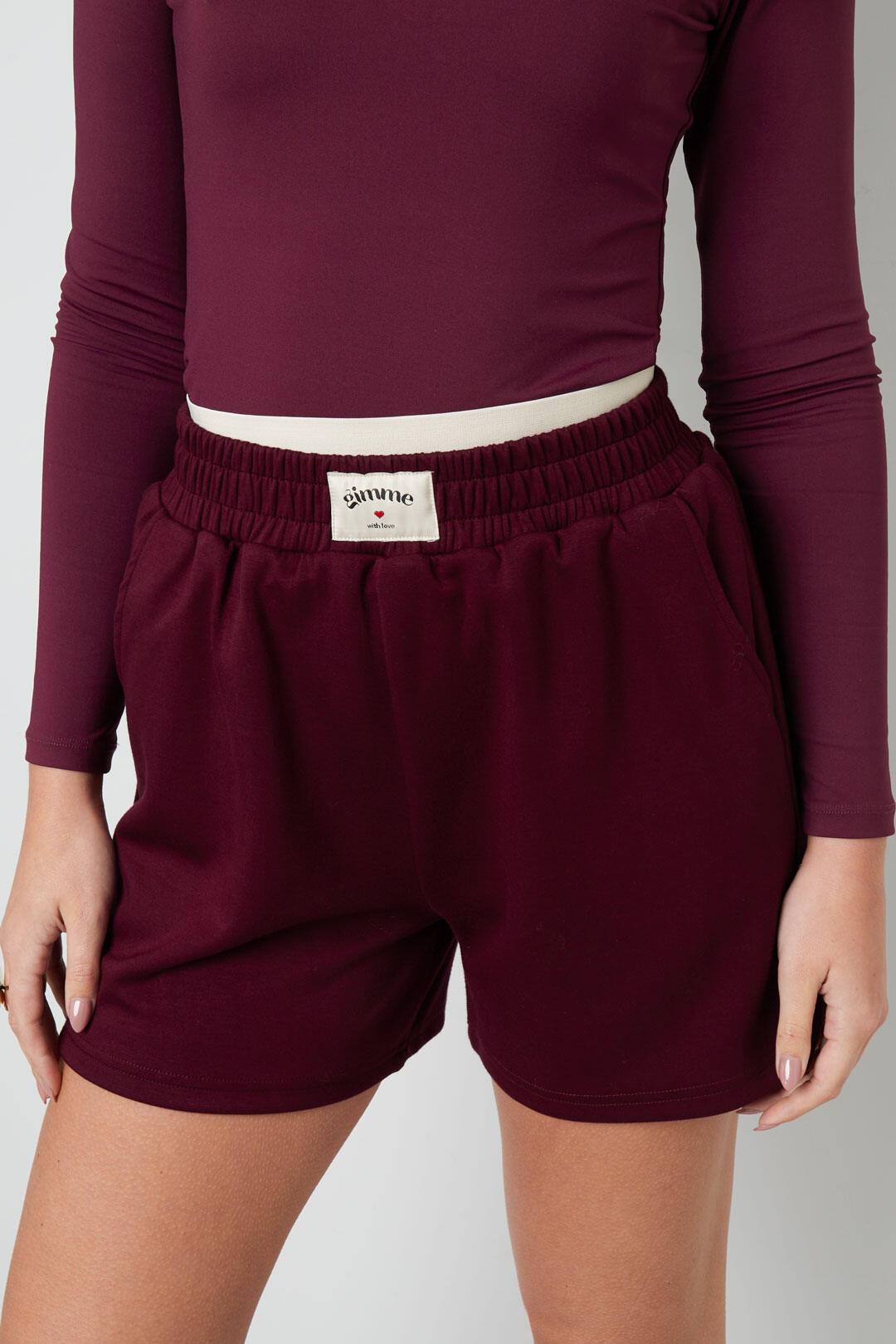 Knitted Polyester Fiber Women's Casual Shorts Sporty Solid Color Picture8