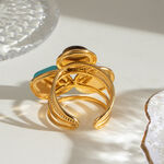 1 pair romantic series retro geometric stainless steel gold plated women adjustable rings thumbnail 3