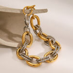 1 piece simple series daily annular stainless steel gold plated women chain bracelets thumbnail 6