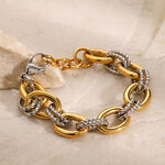 1 piece simple series daily annular stainless steel gold plated women chain bracelets thumbnail 3