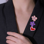 1 Piece Trendy Series Sweet Heart Drop Oil Gold Color Alloy Women's Brooches thumbnail 3